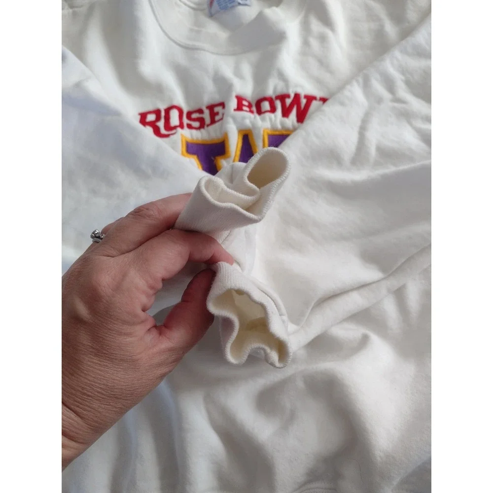 Vtg 92 Rose Bowl Washington Huskies Crewneck Sweatshirt UOW Sz M Embroidered 90s - Picture 8 of 10